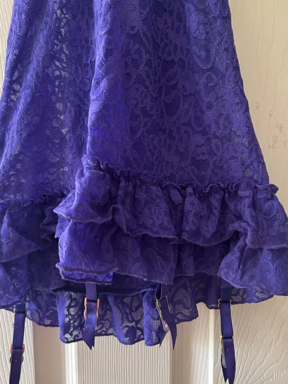 Victorias Secret The Lacie Sheer Lace Halter Babydoll Lingerie Purple Size Small